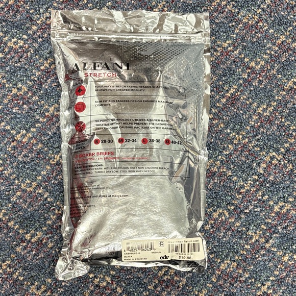 New Alfani Stretch Black Boxer Briefs 3-Pack - Picture 2 of 4